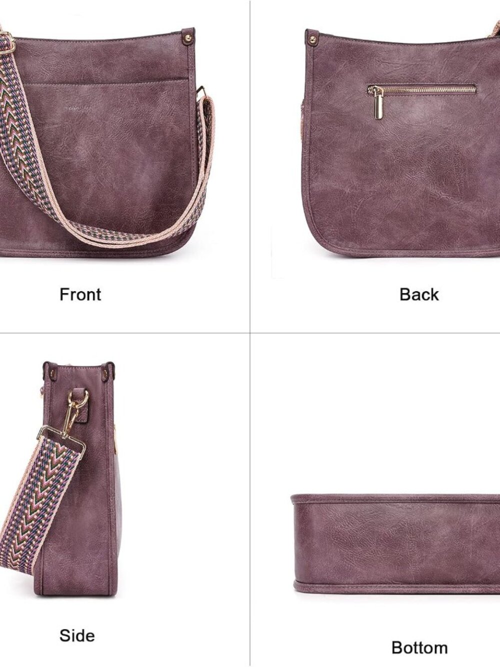 Crossbody Bags for Women Trendy Vegan Leather Hobo Handbags With 2PCS Adjustable - Picture 3 of 8